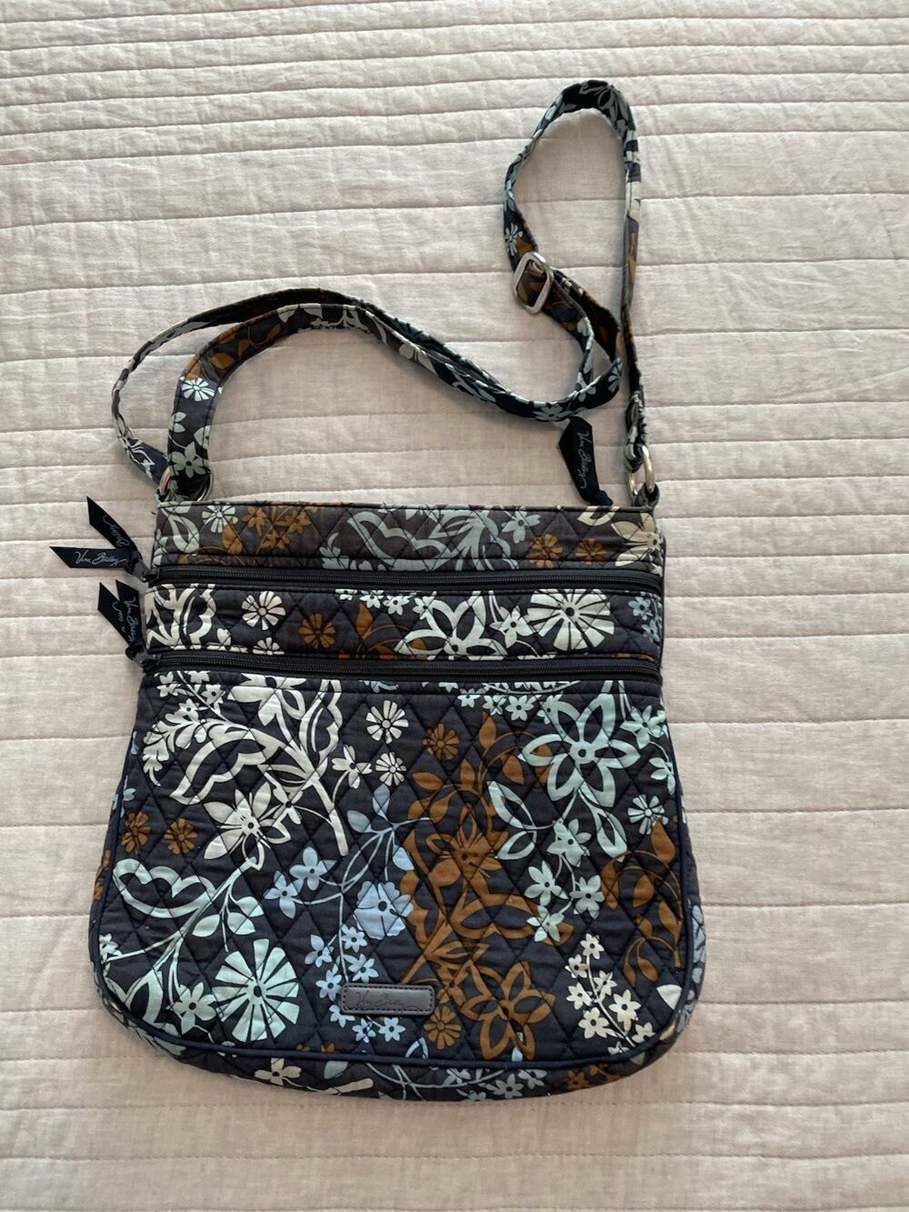 Vera Bradley Hipster Crossbody Purse Bag Java Floral Pattern